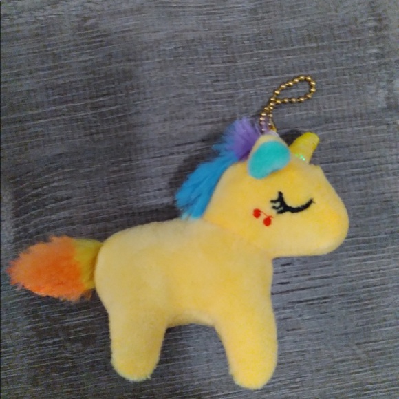 Rainbow Unicorn plush keychain - Picture 1 of 1